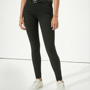 AEO Super High Waisted Black Jeggings